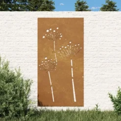 New Affischer, tryck & konstverk - Living Väggdekoration 105x55 cm rosttrögt stål blomdesign Trädgårdsprydnader