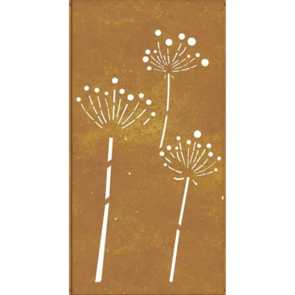 New Affischer, tryck & konstverk - Living Väggdekoration 105x55 cm rosttrögt stål blomdesign Trädgårdsprydnader