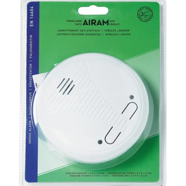 New Airam KD-101LE -optisk brandvarnare, kedjbar Rök- & Koloxiddetektorer