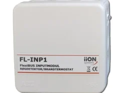 AIR2TRUST Ingångsmodul FL-INP1 för rökdetektor och brandtermostat till styrenhet CTRL via buss. Adressering via DIP, 2K2 slutmotstånd installerat.