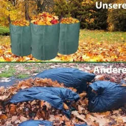 AJW-3-pack 300L trädgårdspåsar, hopfällbara och återanvändbara, stabila, UV-beständiga, grässäcksblad, trädgårdsavfall[1072]