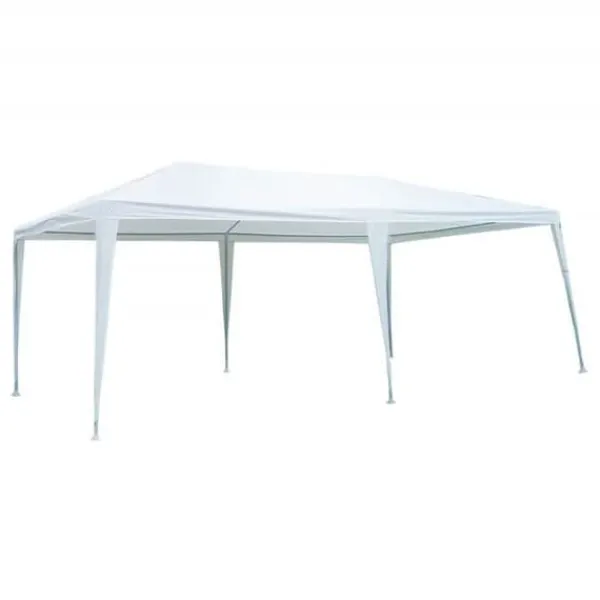 Online Aktive Plast Gazebo, 300 x 600 x 255 cm, Stålrör 24/18/18 mm, Vit - 53992 Tält & Lusthus
