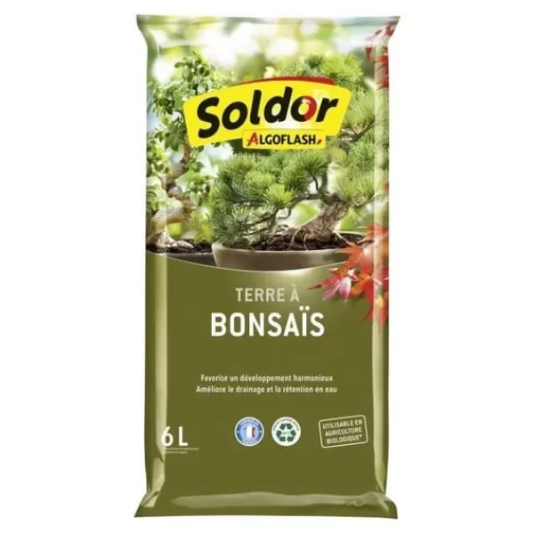 ALGOFLASH - Bonsaijord 6 L Jord & Sand