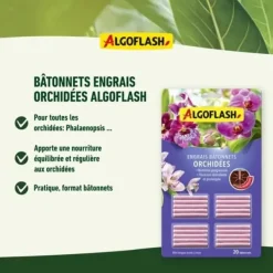 ALGOFLASH Gödningsmedel för orkidéer - 20 stift - Verkan i upp till 3 månader