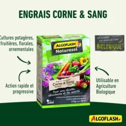 ALGOFLASH NATURASOL - Gödselmedel med rostat horn och torkat blod 1,5 kg