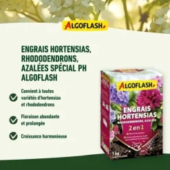 Discount ALGOFLASH NATURASOL Gödselmedel för hortensior, rhododendron och azaleor - Special pH - 1 kg Gödningsmedel
