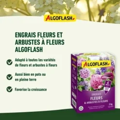New ALGOFLASH NATURASOL Gödselmedel för blommor och blommande buskar - 2 kg Gödningsmedel