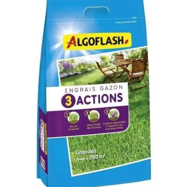 ALGOFLASH NATURASOL Gräsklippningsgödsel - 3 Åtgärder - 10 kg