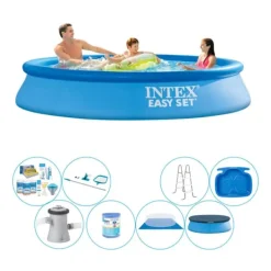 New Allt i 1 Poolpaket - Intex Easy Set Runt 305x61 cm Pooler