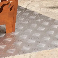 Aluminium Checker Plates - Halkfria Gummitrappmattor | Storlek: 100x50 cm | 2 st