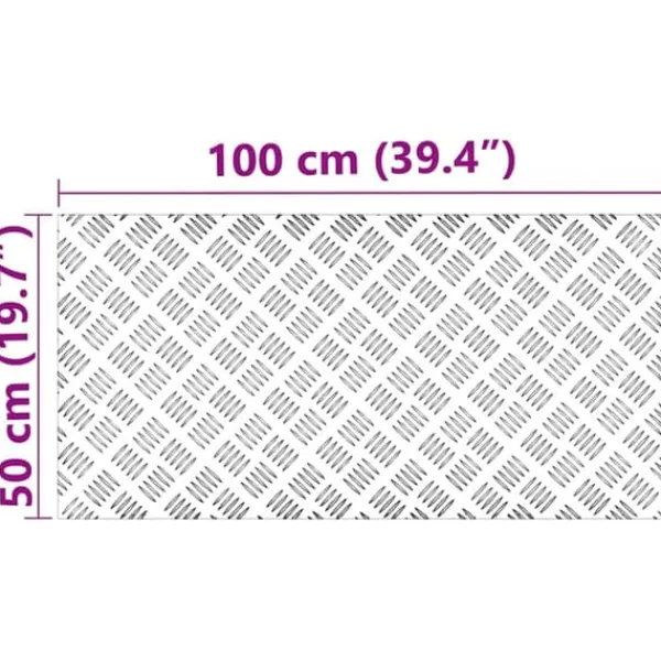 Aluminium Checker Plates - Halkfria Gummitrappmattor | Storlek: 100x50 cm | 2 st