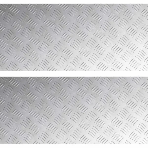 Aluminium Checker Plates – Halkfria trapsteg 2 st | Storlek: 90x40 cm | Färg: Silver