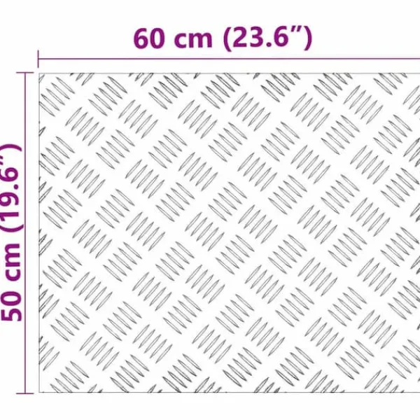 Aluminium Checker Plattor - Halkfria Trappmattor | Färg: Silver | Storlek: 60x50 cm