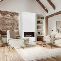 Clearance Ambiance BCW bioetanol öppen spis - Vit - Högt i tak - 3,5 KW värme Öppna Spisar