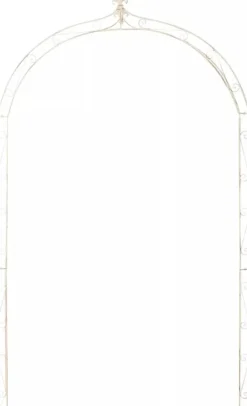 Anna Rose Arch - Rustic Country House Style Garden Arch, Antique Cream Metal, 220cm Passage Height
