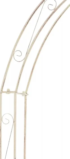 Anna Rose Arch - Rustic Country House Style Garden Arch, Antique Cream Metal, 220cm Passage Height