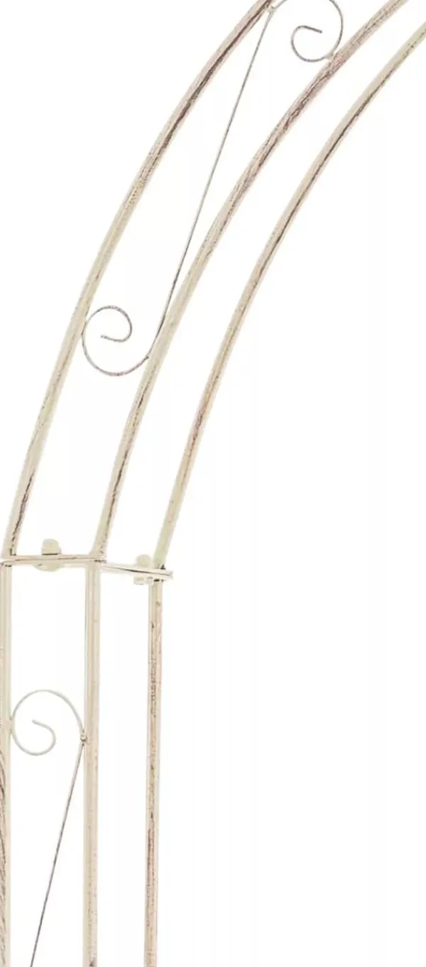 Anna Rose Arch - Rustic Country House Style Garden Arch, Antique Cream Metal, 220cm Passage Height