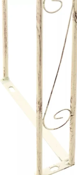 Anna Rose Arch - Rustic Country House Style Garden Arch, Antique Cream Metal, 220cm Passage Height