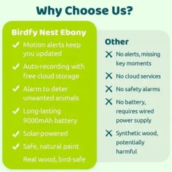 Ansluten Matare - Birdfy Ebony Lite - HD 1080P Kamera - Solpanel - AI för Fågelidentifiering