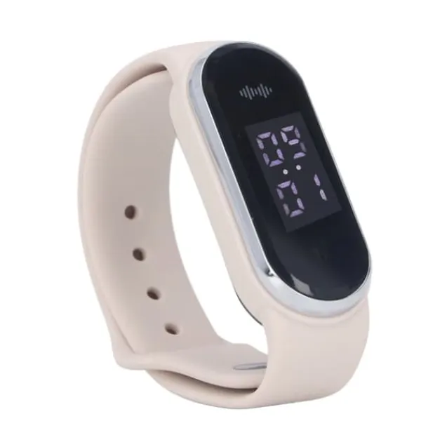 Anti Mosquito Armband Watch Silica Gel USB Uppladdningsbart Ultraljud Myggmedel Armband för Outdoor White
