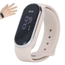 Anti Mosquito Armband Watch Silica Gel USB Uppladdningsbart Ultraljud Myggmedel Armband för Outdoor White