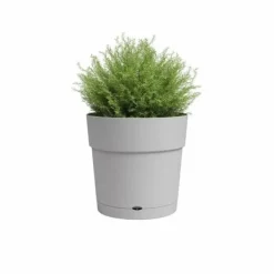 Online ARTEVASI CAPRI STOR rund blomkruka - Plast - Vattenbehållare - diameter 30 cm - Ljusgrå - L 29,5 XP 29,5 H 28,2 cm Krukor & Växtbehållare