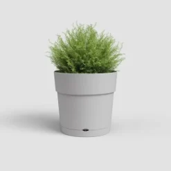 Online ARTEVASI CAPRI STOR rund blomkruka - Plast - Vattenbehållare - diameter 30 cm - Ljusgrå - L 29,5 XP 29,5 H 28,2 cm Krukor & Växtbehållare