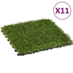 Clearance Artificiell flora - Living Konstgräsplattor 11 st grön 30x30 cm Trädgårdsprydnader