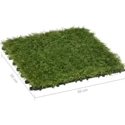 Clearance Artificiell flora - Living Konstgräsplattor 11 st grön 30x30 cm Trädgårdsprydnader