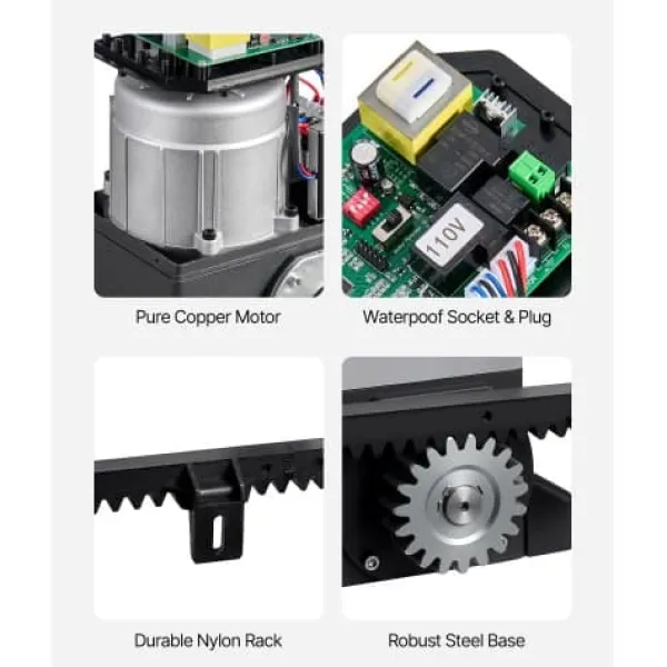 Online Automatisk grindöppnare 274x200x330 mm, 400W, Skjutbar, Infraröd sensor Skjul, Garage & Carports
