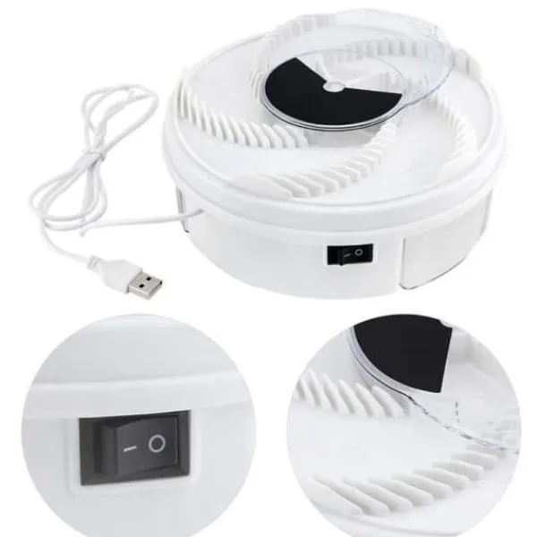 Best Automatisk Spinning Mute Elektrisk flugfälla-enhet med fångstmat USB-kabel -CY JET1617 Skadedjursfällor