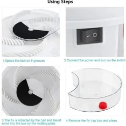Best Automatisk Spinning Mute Elektrisk flugfälla-enhet med fångstmat USB-kabel -CY JET1617 Skadedjursfällor