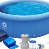 Viking Choice Avenli 244cm Rund Uppblåsbar Poolset med Pump & Filtersystem - Perfekt för Trädgårdsentusiaster