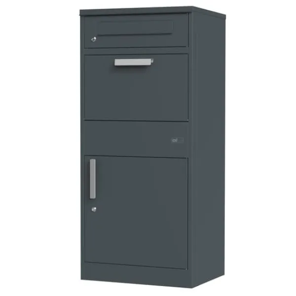 AXI Levi Metall Paketbrevlåda Antracit | Paketbox för flera paket | Brevlåda med lås | 50,6 x 38,3 x 112 cm