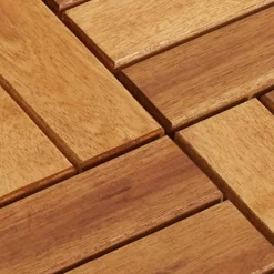 Outlet Balkongplattor i akaciaträ | 30 st plattor 30x30 cm | Färg: Naturlig | Väderbeständiga och halkfria Trädgårdsprydnader