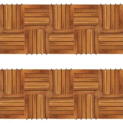 vidaXL Balkongplattor med vertikal design 30 x 30 cm akacia 20 st