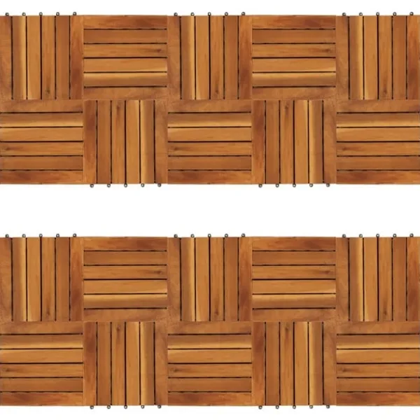 vidaXL Balkongplattor med vertikal design 30 x 30 cm akacia 20 st