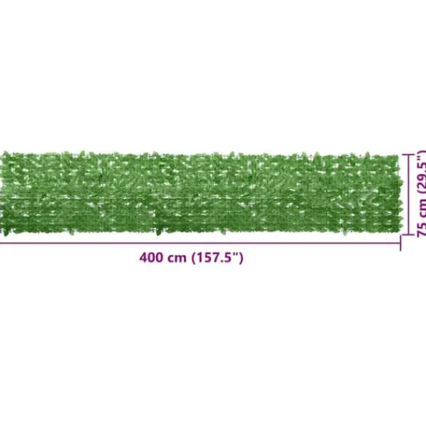 Balkongskärm med gröna blad - Integritet och atmosfär | Storlek: 400x75 cm Valvbågar, Spaljéer, Bersåer & Pergolor
