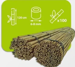 Bambupålar, bambustänger 120 cm 6/8 mm /100 st/ Krukor & Växtbehållare