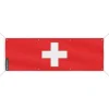 Clearance Banner - PIXELFORMA - Schweiz flagga - 90x270 cm - 8 öljetter - Slitstark polyester Flaggor & Vindstrutar