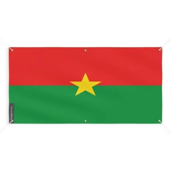 Banner Flag of Burkina Faso 6 öljetter 120x240cm i polyester