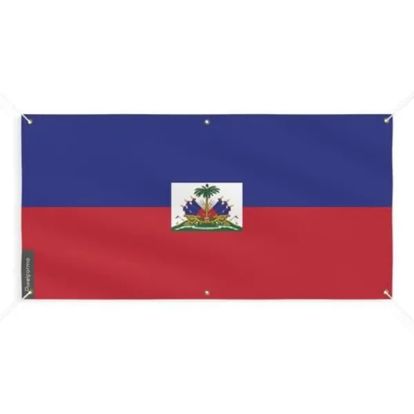 Banner Flag of Haiti 6 öljetter 160x320cm i polyester