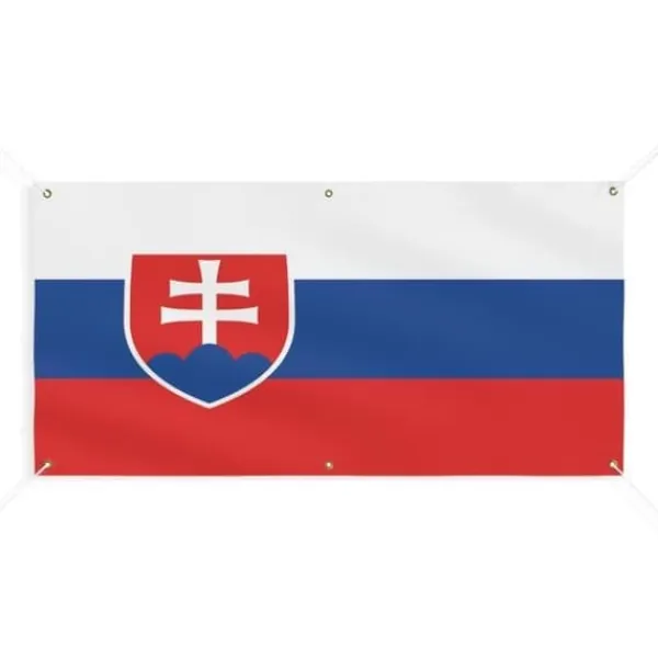 Banner Flag of Slovakia 6 öljetter 50x100cm i polyester