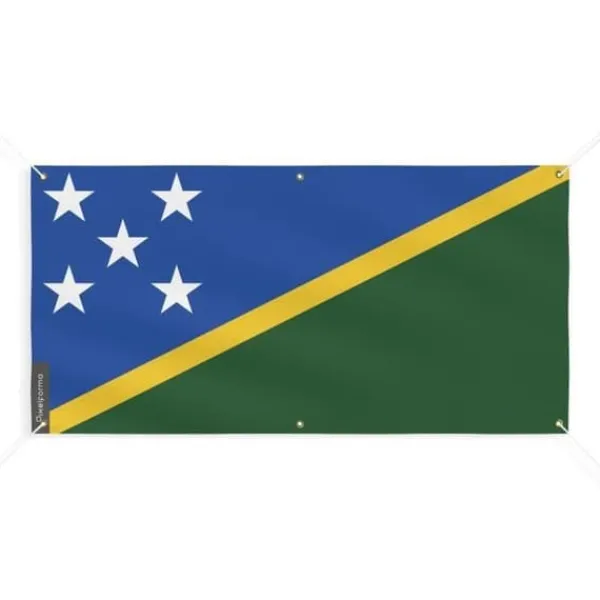 Online Banner Flag of Solomon Islands 6 öljetter 110x220cm i polyester Flaggor & Vindstrutar