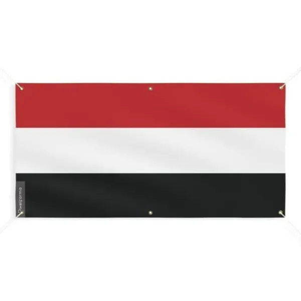 New Banner Flag of Yemen 6 öljetter 190x380cm i polyester Flaggor & Vindstrutar