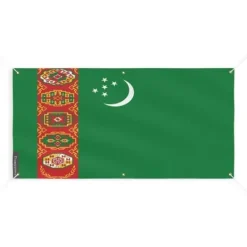 Outlet Banner Flagga för Turkmenistan 6 öljetter 200x400cm i polyester Flaggor & Vindstrutar