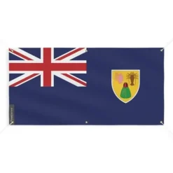 Online Banner Flagga för Turks- och Caicosöarna 6 öljetter 170x340cm i polyester Flaggor & Vindstrutar