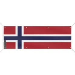 Best Banner Svalbards och Jan Mayens flagga 8 öljetter 170x510 cm Flaggor & Vindstrutar
