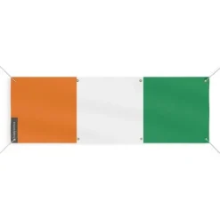 Outlet Bannern Flagga - Elfenbenskusten - 150x450 cm - 8 Öljett - Polyester - Digitaltryck Flaggor & Vindstrutar