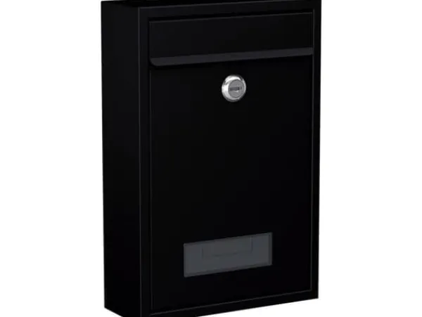 Clearance BASI BK 100M, Väggmonterad brevlåda, Stål, Svart, Vågrät, nyckel, 1 styck Postlådor & Brevlådor